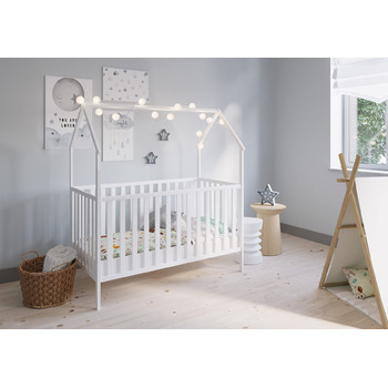 Дитяче ліжко-будиночок FabiMax Соня, 70x140 см (біле, 140x70 см) (класичний матрац)