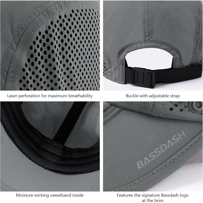 Складаний капелюх від сонця з UPF 50, портативний, для чоловіків і жінок, для гольфу, походів, один розмір, світло-сірий, зі складним козирем