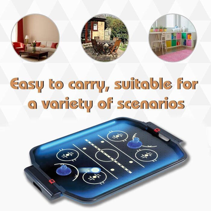 Електронний аркадний аерохокей, настільний аерохокей, світлодіодний чемпіонатний аерохокейний набір, міні-аркадний аерохокейний стіл з 2 шайбами, 2 слайдерами або 1 базовим блоком, аерохокейний стіл