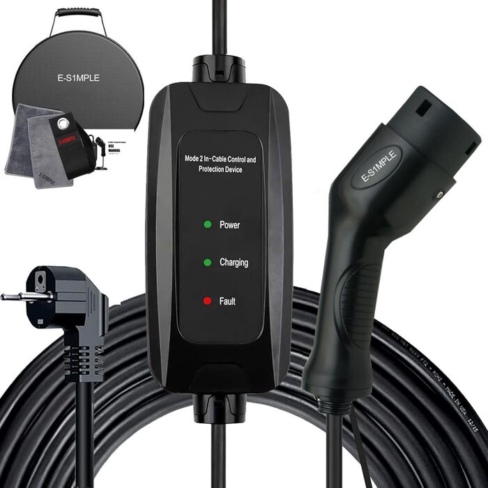 Тип 2 зарядний кабель Schuko 10M, 3,68кВт, 16А, тип 2 зарядний пристрій Schuko зі світлодіодним індикатором Зарядний кабель електр