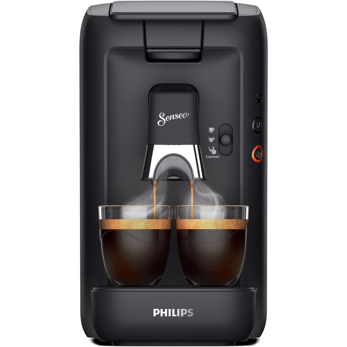 Кавомашина Philips Senseo Maestro з резервуаром для води 1,2 л, вибір інтенсивності та функція пам'яті, зелений виріб, колір чорний, (CSA260/61)