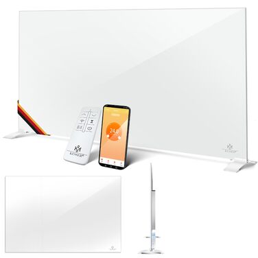 Інфрачервоний обігрівач KESSER 520 Вт, алюмінієвий обігрівач, енергозберігаючий, окремостоячий та настінний, електричний обігрівач 2-в-1 з датчиком відкритого вікна дистанційним керуванням та керуванням через додаток, термостат, інфрачервона нагрівальна п