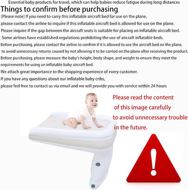 Надувне ліжко-літак для малюків Дитяче ліжко-літак для подорожей Надувне ліжко для малюків Ліжко-літак для немовлят Підходить для більшості літаків економ-класу