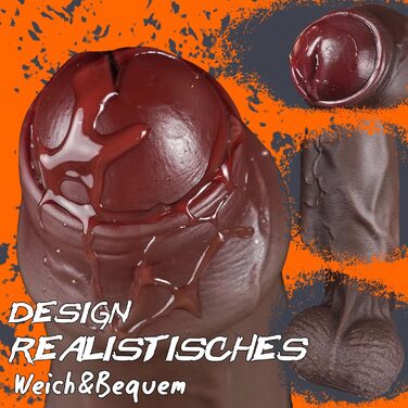 Великий анальний фалоімітатор Leyuto, силікон, XXL, з присоском, 24,5 см