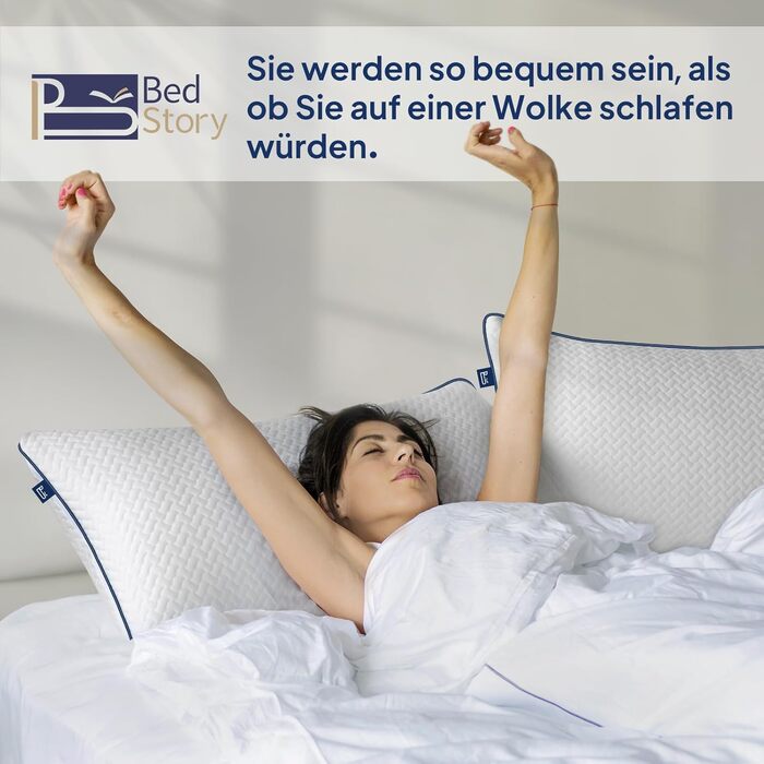 Подушка BedStory 80x80 з регульованим наповнювачем 1500 г x 2 Мікрофібра Готельний комфорт Сертифіковано Oeko-TEX 100 Дихаюча та придатна для прання в пральній машині Для дивана всіх положень для сну 8080 см