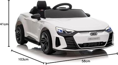 Дитячий автомобіль - Електромобіль Audi RS E-Tron - ліцензійний - акумулятор 12V7AH та 4 двигуни - 2,4Ghz MP3 шкіра Єва (Біла) Біл