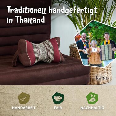 Подушка для шиї livasia з кісткою - Ø 15x32 см - Подушка для шиї у формі кістки, подушка для дивана, подушка для читання з капоком, подушка для саду та балкону, дорожня подушка ручної роботи (бордова)