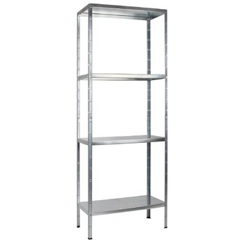 Система стелажів SCHULTE з 4 полицями PowerMAX, вантажопідйомність 65 кг, 180x60x40 см (ВxШxГ), оцинкована (полиця для зберігання, полиця для майстерні, полиця для підвалу, полиця для гаража, металева полиця)