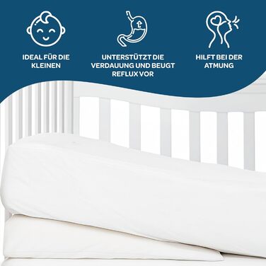 Антирефлюксна клиноподібна подушка для ліжка Трикутна клиноподібна подушка для матраца 35x30x6 см Рефлюксна подушка для дорослих та дітей від 2 років