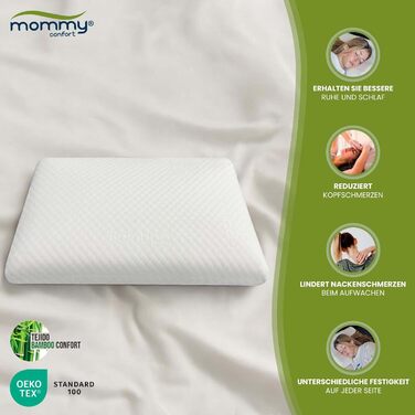 Подушка з піни з ефектом пам&39яті 60 см преміум-класу два рівні жорсткості біла сторона м&39яка сіра сторона середня внутрішній чохол чохол на блискавці, який можна прати. Жорсткість середня та м&39яка.