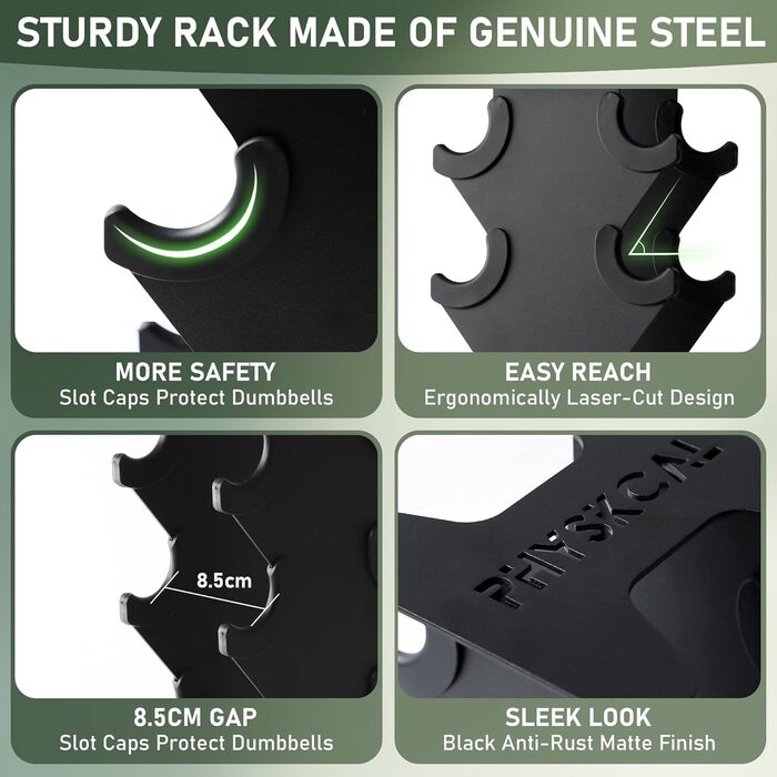 Стійка для гантелей, місце для зберігання гантелей, міцна сталева стійка для гантелей, місце для зберігання гантелей, доступне у варіантах з 3, 5 та 6 рівнями. Мала 5-рівнева для 0,5-7 кг