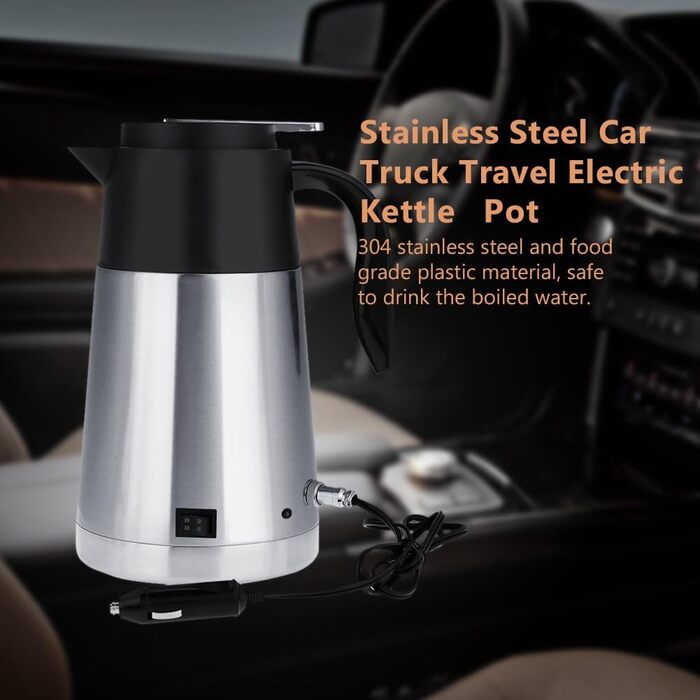 Портативний чайник з нержавіючої сталі для автомобілів, вантажівок, подорожей Чайник з підігрівом води, чашка для швидкого кип'яті