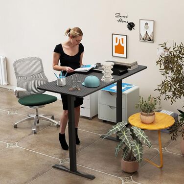 Стіл 140x60 см з електричним регулюванням висоти, карбонова поверхня та порт зарядки Type-C, ігровий стіл з функцією пам&39яті, робоча станція для ПК, стіл для роботи сидячи та стоячи, офісний стіл, чорний 140x60 см чорний