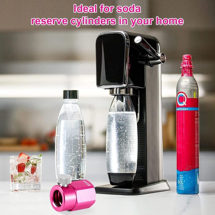 Адаптер для заправки CO2 ASOFTY, сумісний з SodaStream Duo, Crystal 3.0, Gaia, Art, Terra, циліндр E-Duo Quick Connect CO2, компактний адаптер передачі циліндра CO2 для роз'єму W21.8-14 Балон CO2