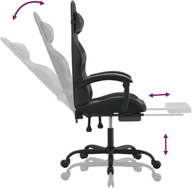 Ігрове крісло з підставкою для ніг, крісло для ПК, ігрове крісло, крісло для геймерів, крісла для домашнього офісу, крісла для ігор, крісло для PlayStation, комп&39ютерне крісло, чорно-сіра штучна шкіра