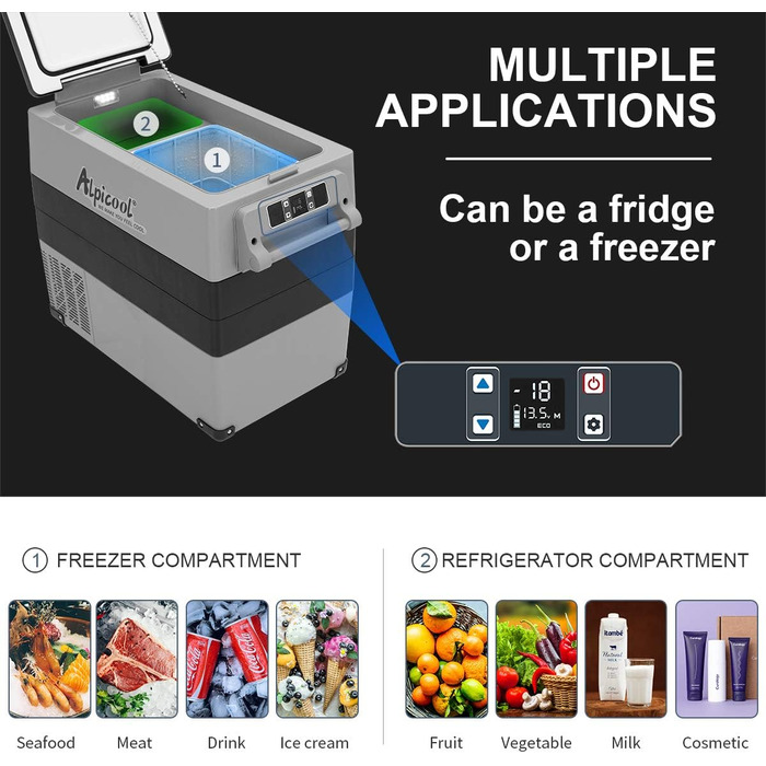 Літрів прохолодний ящик 12В портативний міні-холодильник електричний морозильник невеликий морозильник для автокемпінгу, вантажівк