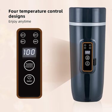 Чайник Дорожній чайник 12В 350мл Швидкий чайник Двошаровий термос з нержавіючої сталі для приготування молока, кави та чаю (80Вт ч
