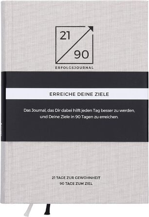 Досягайте цілей за 90 днів за допомогою Щоденника успіху як календаря Ваш щоденний коучинг ведення щоденника для більшої ясності мотивації А5 І Льон, 21/90 SUCCESS JOURNAL -