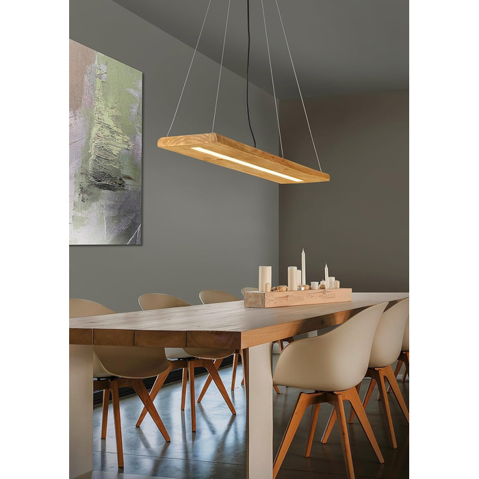Підвісний LED-світильник Trio Leuchten Brad 323710130, античний нікель, дерево, 27 Вт LED, з димером, коричневий