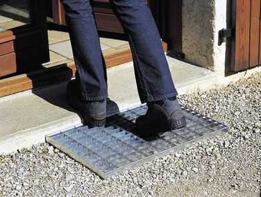 Килимок для дверей ID matt 4060 L Grid Metal Carpet, сталь, оцинкована, сірого кольору, 60 x 40 x 2 см