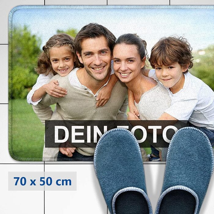 Килимок для дверей Print Royal Custom - Друкуйте власне фото, логотип та текст - нековзний, з обробленими краями, 70 x 50 см Персоналізований подарунок 70x50