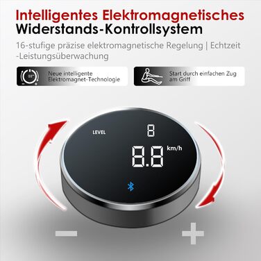 Домашній гребний тренажер Wenoker, магнітний гребний тренажер із застосунком та РК-дисплеєм, 32 рівні опору, тихий домашній гребний тренажер для кардіотренувань, вантажопідйомність 160 кг, вертикальне зберігання