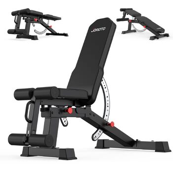 Регульована силова лава JOROTO MD65, багатофункціональна силова лава для домашнього використання, тренувальна лава з максимальним навантаженням 800 кг, 9-позиційна регульована спинка та 3-позиційне регульоване сидіння для фітнесу