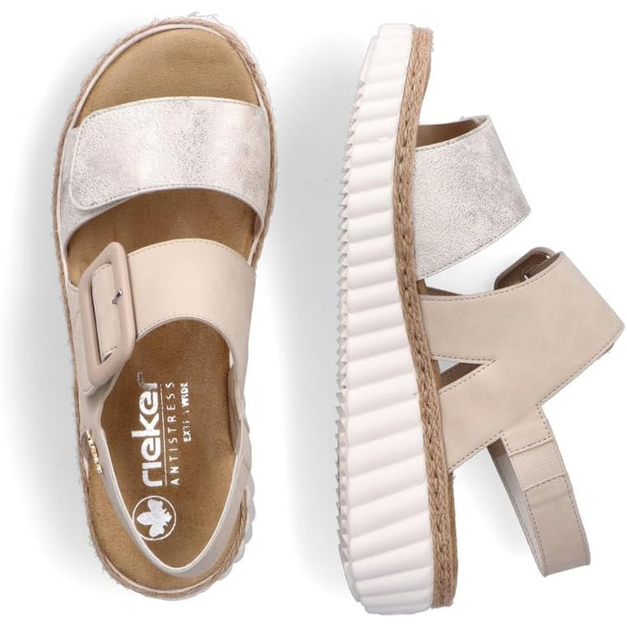 Жіночі сандалі Rieker на танкетці 62950, жіночі сандалі 39 розміру EU, бежевого кольору, 60