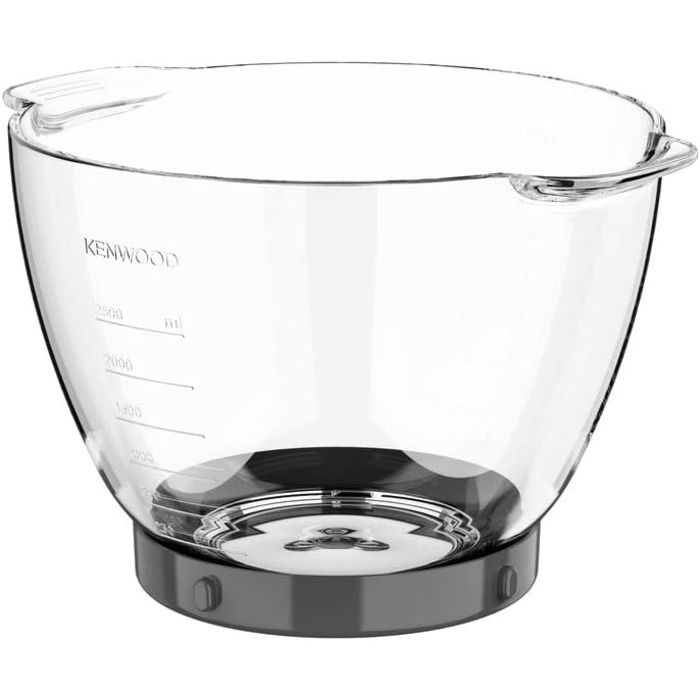 Скляна миска Kenwood KAB30.000CL, аксесуари для кухонного комбайна Titanium Chef Chef Baker і Titanium Chef Baker Patissier XL, чаша для змішування ємністю 4,6 літра, можна мити в посудомийній машині, скло
