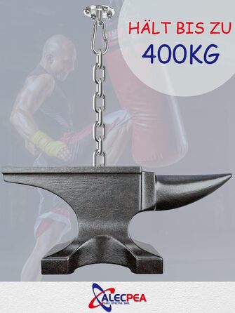 Стельові гачки ALECPEA з нержавіючої сталі для боксерських груш комплект 2 - Вантажопідйомність 400 кг - Вибухозахищене кріплення