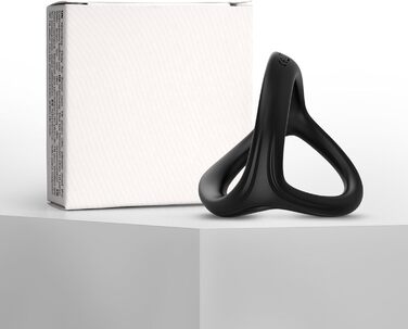 Ерекційне кільце Huuime, з ремінцем для мошонки, чорний, силікон