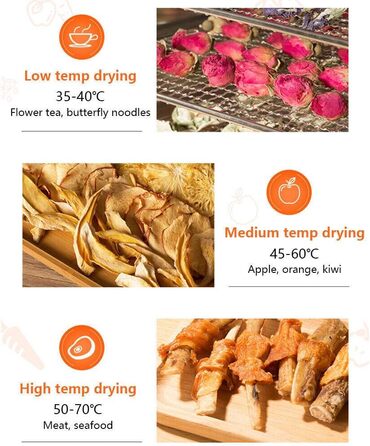 Сублімаційна сушарка, 8-рівневий дегідратор для продуктів Сублімаційна сушарка для дому 8 рівнів дегідратора з нержавіючої сталі Дегідратор Дегідратор для сушарки для фруктів 30-90C (8)
