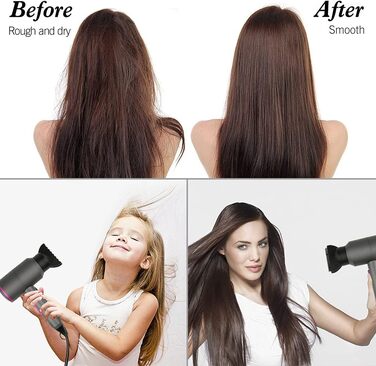 Іонний фен з змінним струмом Професійний фен з 3 режимами нагріву, кнопкою холодного повітря, 1 дифузором та 2 концентраторами для