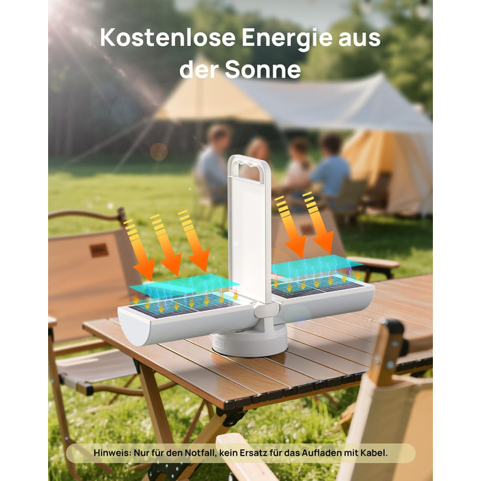Сонячний кемпінговий ліхтар Eventek 8000 мАг, надяскравий складний світлодіодний кемпінговий ліхтар з 3 режимами та сенсорним керуванням, акумуляторний наметовий ліхтар IPX5 для відключення електроенергії, кемпінгу, походів, надзвичайних ситуацій
