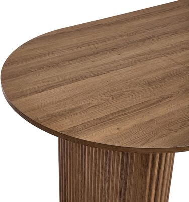 Овальний обідній стіл 180 см для 6-8 осіб сучасний фермерський стіл з поверхнею під дерево та стабільними еліптичними ніжками для кухні, їдальні, конференц-залу (темно-коричневий)