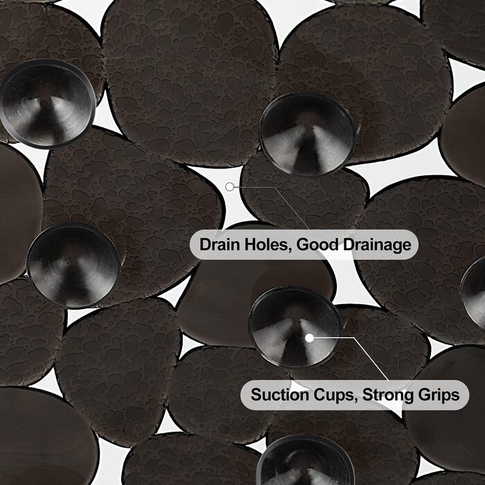 Килимок для душу, нековзний пластиковий килимок для дітей та сім'ї (чорний, квадрат-5454 см) Чорний квадрат-5454 см