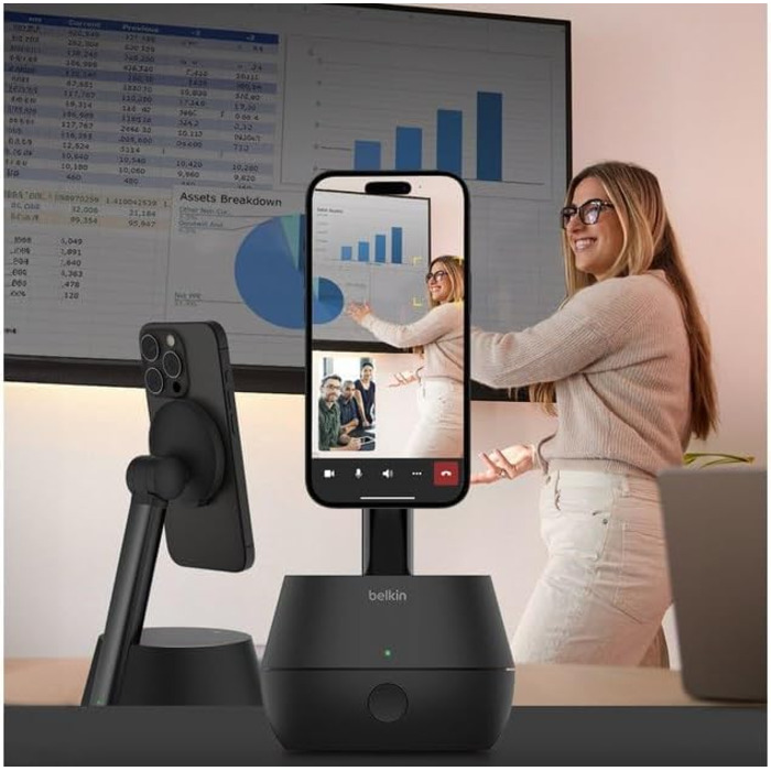 З DockKit, тримач для мобільного телефону з функцією зарядки, сумісний з MagSafe, бездротова зарядка 15 Вт, відстеження на 360 гра