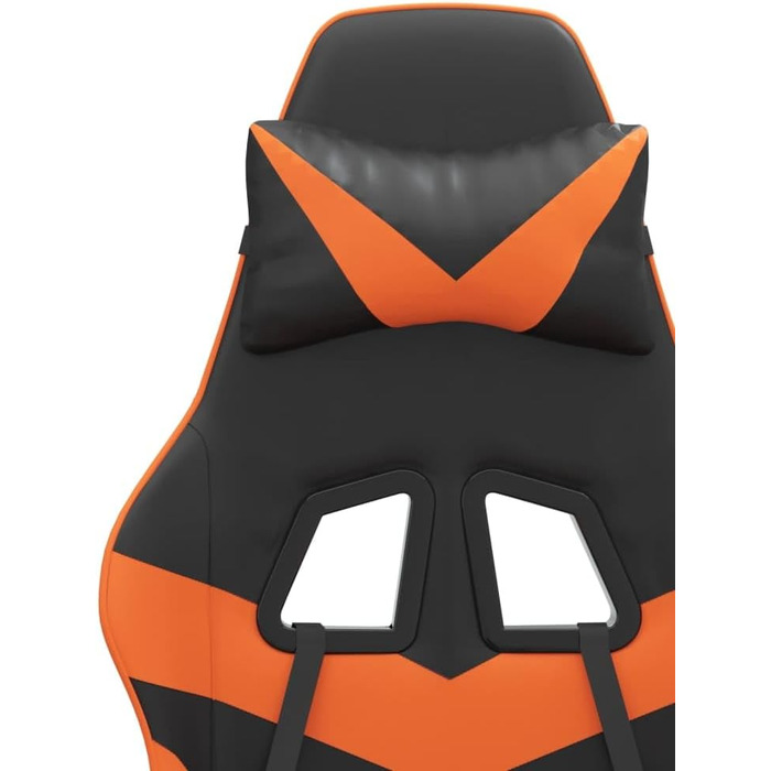 Ергономічне ігрове крісло, поворотне, чорно-помаранчева штучна шкіра з регульованою спинкою та висотою для комфортного сидіння
