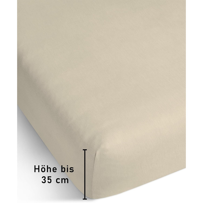 Простирадло на резинці з м&39якого ліоцеллового бавовняного матеріалу з глибиною кишені 35 см - дихаюче простирадло на резинці, бавовняне простирадло, колір 1 х бежевий, розмір 140-160 см x 200 см x 35 см, 1 х бежевий 140-160 см x 200 см x 35 см