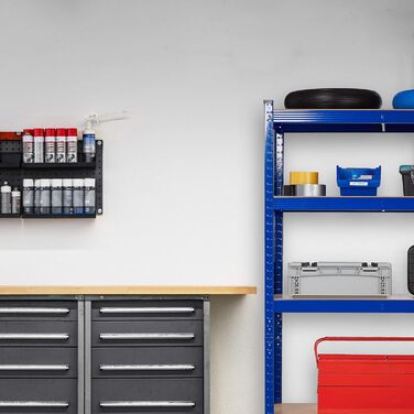 Надміцний стелаж Relaxdays, 5 ярусів, сталь, ВxШxГ 180 x 90 x 45 см, синій Вантажопідйомність 875 кг, вставний монтаж, підвал, гараж