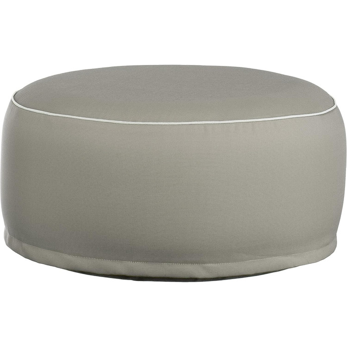 Надувний пуф Brandsseller для вулиці Ø 55 x 25 см Водовідштовхувальне крісло-мішок для саду, патіо, вітальні та пляжу Водостійкий та легкий у догляді, сіро-коричневий