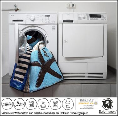 Килимок Salonloewe Ronny Stripes сірий без рамок 35x120 см, доріжка для паркування взуття, яку можна прати, легко чистити, безпечний для сушильної машини, нековзний, гума та поліамід 35 x 120 см (прямокутний)