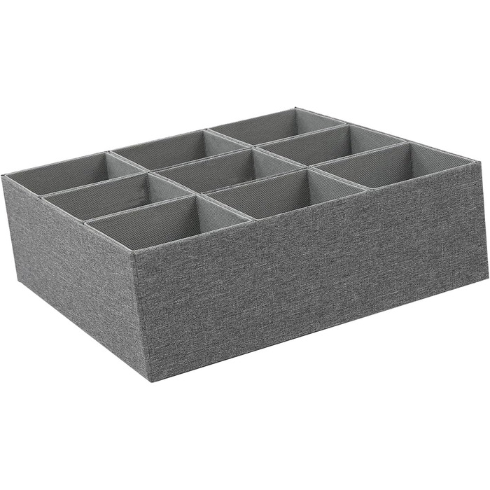 Органайзер для краваток, складний нетканий органайзер з 9 відділеннями для ременів, краваток, шкарпеток, спідньої білизни в шафі (СІРИЙ)