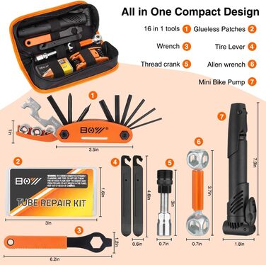 Набір для ремонту велосипедів Екстрений Все-в-одному