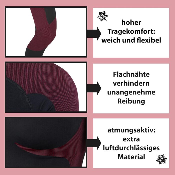 Чоловіча функціональна білизна ALPIDEX Термобілизна Лижна білизна - дихаюча, тепла та швидковисихаюча XXL-3XL Чорно-червона