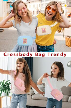 Маленька сумка на пояс з нашивкою з ініціалами, регульований ремінець для жінок, підлітків, дівчат, бігу, подорожей, спортзалу, по