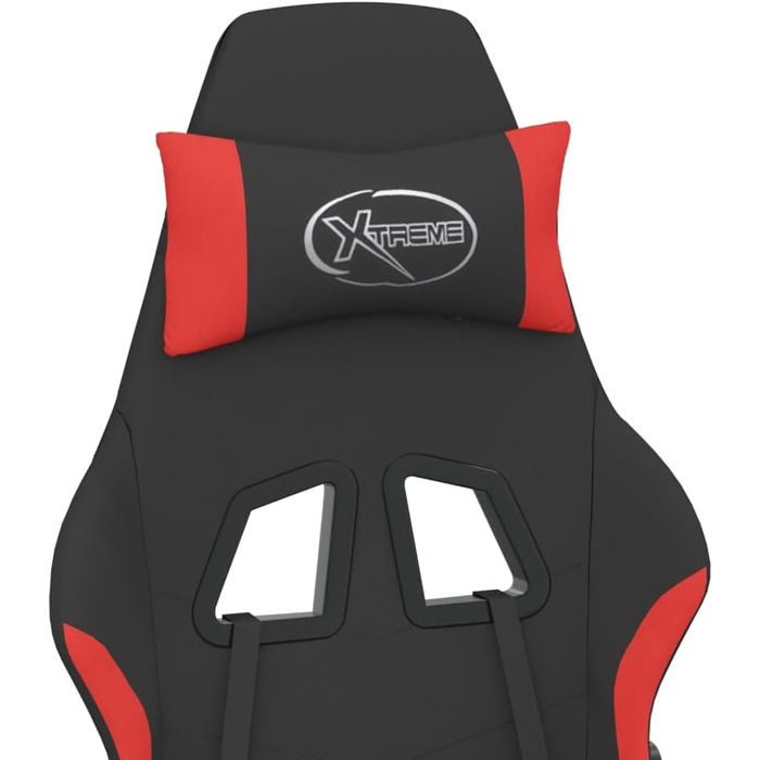 Геймерське крісло з функцією масажу, чорно-червона тканина, регульована спинка та висота, поворот на 360 градусів, повітропроникний чохол, ергономічна опора, 37 x 50 см (Ш x Г), червоний