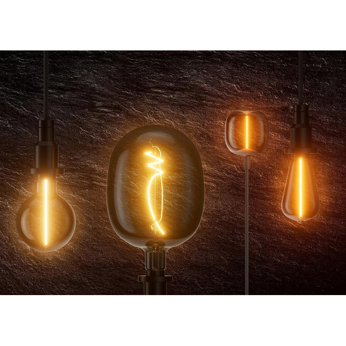 Декоративна LED-лампа Osram Vintage 1906 Big Oval, задимлене скло, ультратонкий магнітний філамент, цоколь E27, 4 Вт, затишне тепле біле світло (1800K), енергоощадна