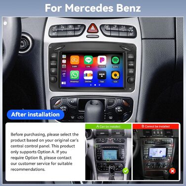 Автомобільне радіо 2G64G для Mercedes Benz W168 W203 CLK C209/W209 SLK/W170 W463 Viano Vito Vaneo з бездротовим Carplay/Android Auto 7-дюймовий сенсорний екран Navi GPS FM/RDS BT MirrorLink камера заднього виду