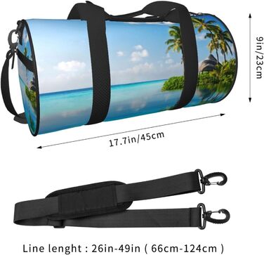 Спортивна сумка, дорожня сумка, Острів у морі (дизайн), з нічним друком, чорна, універсальний розмір, сумка для подорожей